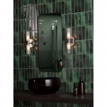 Bolton - Chrome 2 Light Wall Lamp with Frosted & Ribbed Glass IP44 Bolton - Chrome 2 Light Wall Lamp with Frosted & Ribbed Glass IP44