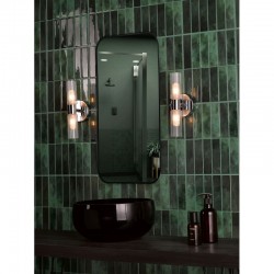 Bolton - Chrome 2 Light Wall Lamp with Frosted & Ribbed Glass IP44 Bolton - Chrome 2 Light Wall Lamp with Frosted & Ribbed Glass IP44