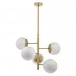 Bombazine - Natural Brass & Opal Glass 5 Light Centre Fitting Bombazine - Natural Brass & Opal Glass 5 Light Centre Fitting