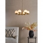 Bombazine - Natural Brass 6 Light Centre Fitting with Opal Glasses Bombazine - Natural Brass 6 Light Centre Fitting with Opal Glasses