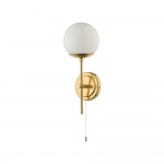 Bombazine - Natural Brass Wall Lamp with Opal Glass  Bombazine - Natural Brass Wall Lamp with Opal Glass