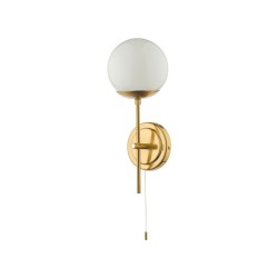 Bombazine - Natural Brass Wall Lamp with Opal Glass  Bombazine - Natural Brass Wall Lamp with Opal Glass