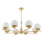Bombazine - Natural Brass 8 Light Centre Fitting with Opal Glass  Bombazine - Natural Brass 8 Light Centre Fitting with Opal Glass