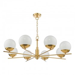 Bombazine - Natural Brass 8 Light Centre Fitting with Opal Glass  Bombazine - Natural Brass 8 Light Centre Fitting with Opal Glass