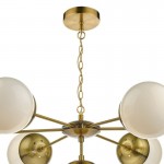 Bombazine - Natural Brass 7 Light Centre Fitting with Opal Glass  Bombazine - Natural Brass 7 Light Centre Fitting with Opal Glass