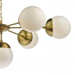 Bombazine - Natural Brass 7 Light Centre Fitting with Opal Glass 