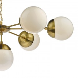 Bombazine - Natural Brass 7 Light Centre Fitting with Opal Glass 