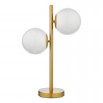 Bombazine - Natural Brass 2 Light Table Lamp with Opal Glass  Bombazine - Natural Brass 2 Light Table Lamp with Opal Glass