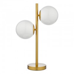 Bombazine - Natural Brass 2 Light Table Lamp with Opal Glass  Bombazine - Natural Brass 2 Light Table Lamp with Opal Glass