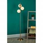 Bombazine - Natural Brass 3 Light Floor Lamp with Opal Glass  Bombazine - Natural Brass 3 Light Floor Lamp with Opal Glass