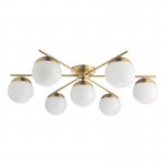 Bombazine - Natural Brass 7 Light Ceiling Lamp with Opal Glasses Bombazine - Natural Brass 7 Light Ceiling Lamp with Opal Glasses