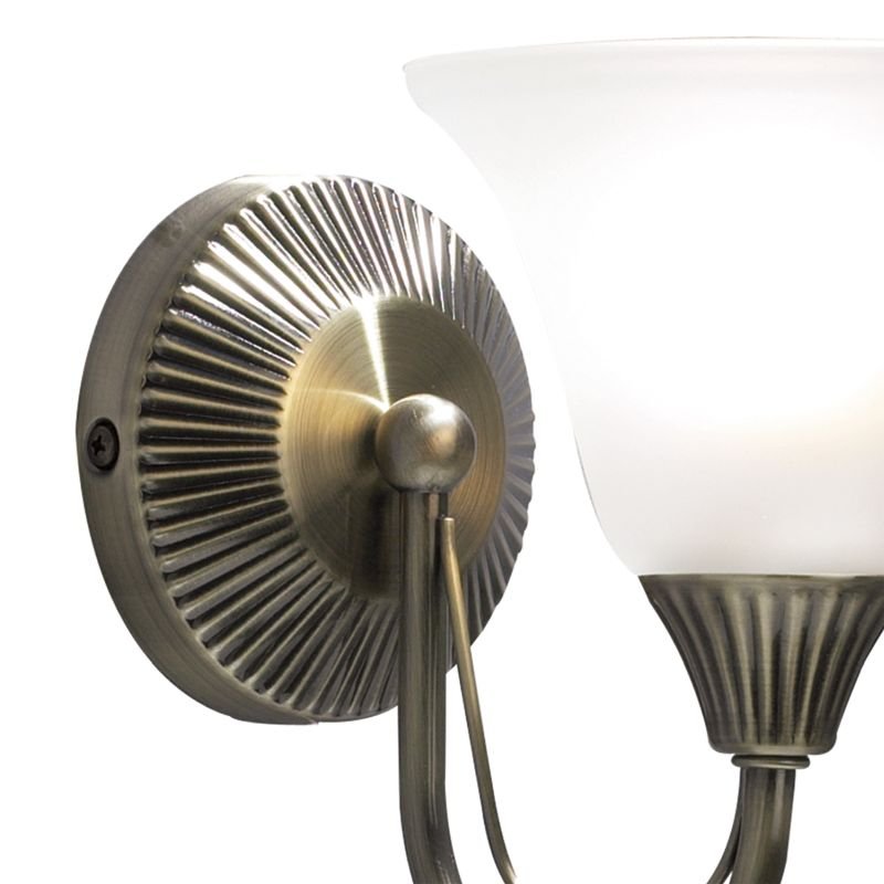Wall Lights - Boston - Decorative Antique Brass with Glass Single Wall Lamp Dar-BOS07 - Boston - Decorative Antique Brass with Glass Single Wall Lamp