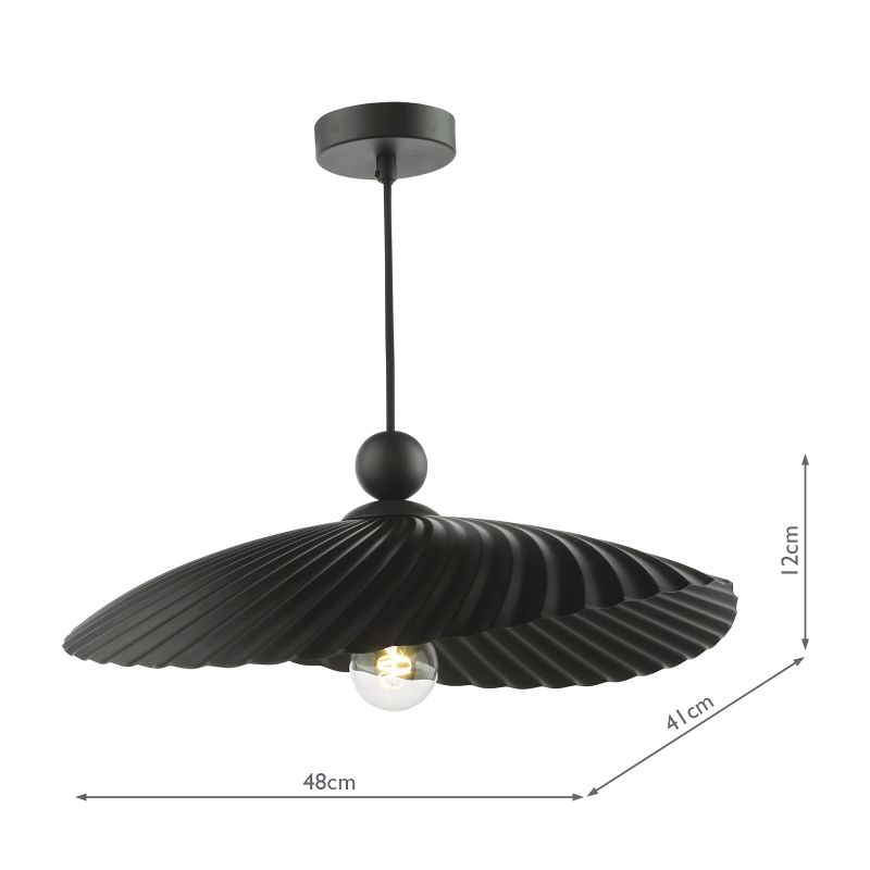 Dar_Vol3-BOU6522 - Bouvier - Shade Only - Matt Black Decorative Shade