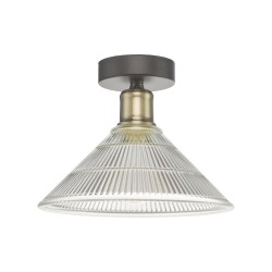 Boyd - Antique Brass Flush with Prismatic Clear Glass Boyd - Antique Brass Flush with Prismatic Clear Glass