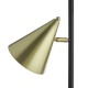 Wisebuys-BRA4941 - Branco - Satin Gold & Black 3 Light Floor Lamp