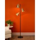 Table & Floor Lamp - Branco - Satin Gold & Black 3 Light Floor Lamp Wisebuys-BRA4941 - Branco - Satin Gold & Black 3 Light Floor Lamp