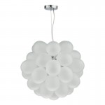 Bubbles - Chrome 6 Light Centre Fitting with White Frosted Glass