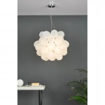 Bubbles - Chrome 6 Light Centre Fitting with White Frosted Glass