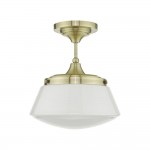 Caden - Bathroom Antique Brass Ceiling Lamp with Opal Glass  Caden - Bathroom Antique Brass Ceiling Lamp with Opal Glass