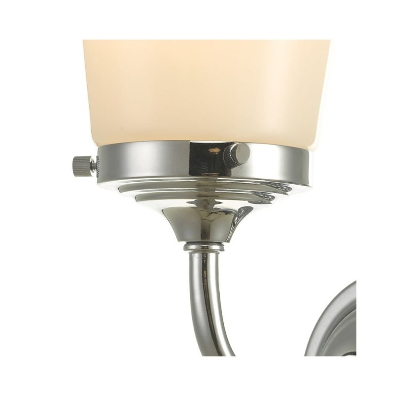 Bathroom Lights - Caden - Bathroom Polished Chrome and Opal Glass Wall Lamp Dar-CAD0750 - Caden - Bathroom Polished Chrome and Opal Glass Wall Lamp