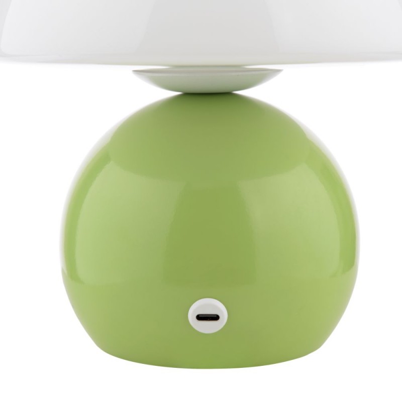 Dar_Vol3-CAE4124 - Caesar - Green Rechargeable Table Lamp with Opal Glass