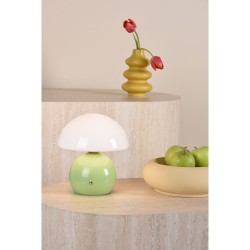 Caesar - Green Rechargeable Table Lamp with Opal Glass