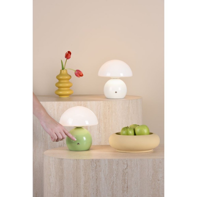 Dar_Vol3-CAE412 - Caesar - Ivory Rechargeable Table Lamp with Opal Glass