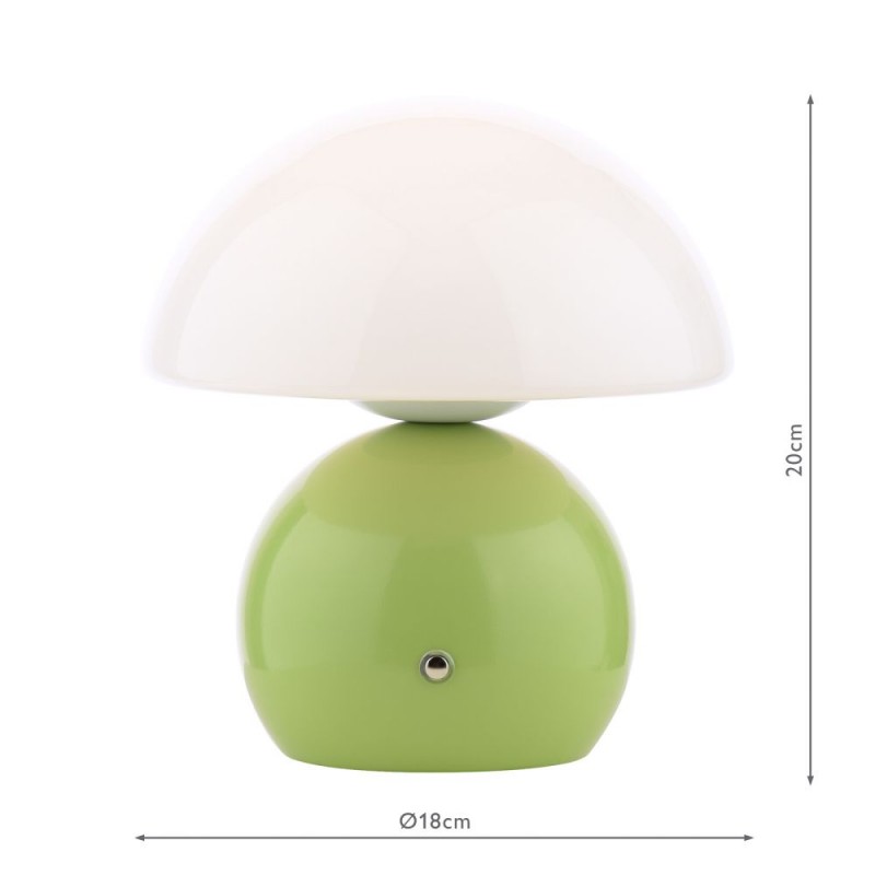 Dar_Vol3-CAE4124 - Caesar - Green Rechargeable Table Lamp with Opal Glass