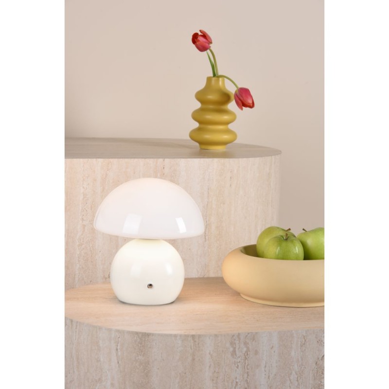 Dar_Vol3-CAE412 - Caesar - Ivory Rechargeable Table Lamp with Opal Glass