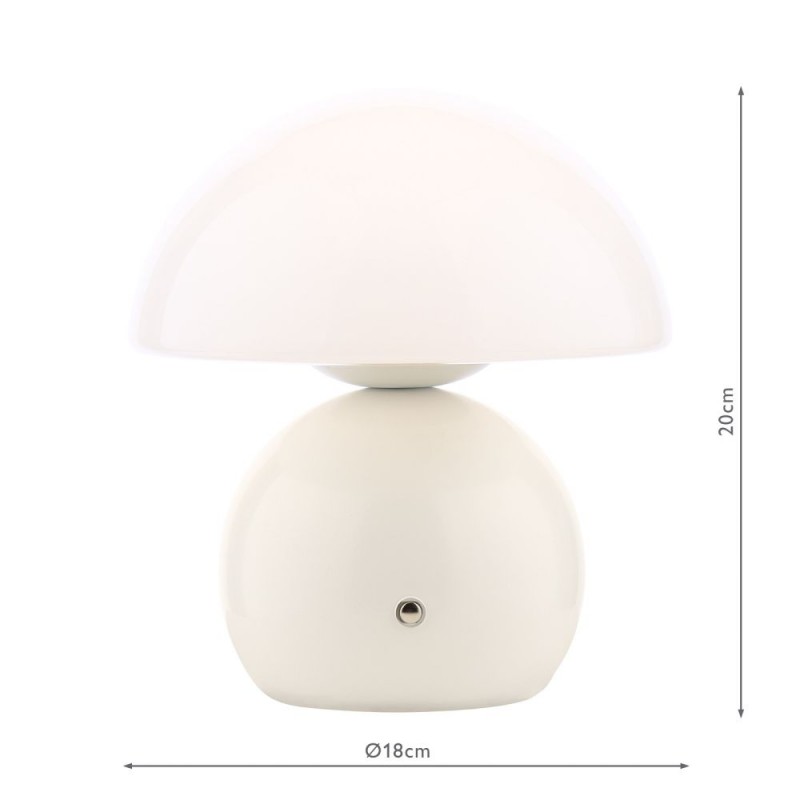 Dar_Vol3-CAE412 - Caesar - Ivory Rechargeable Table Lamp with Opal Glass