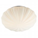 Cafe - Bathroom Flush with Scalloped Opal Glass IP44
