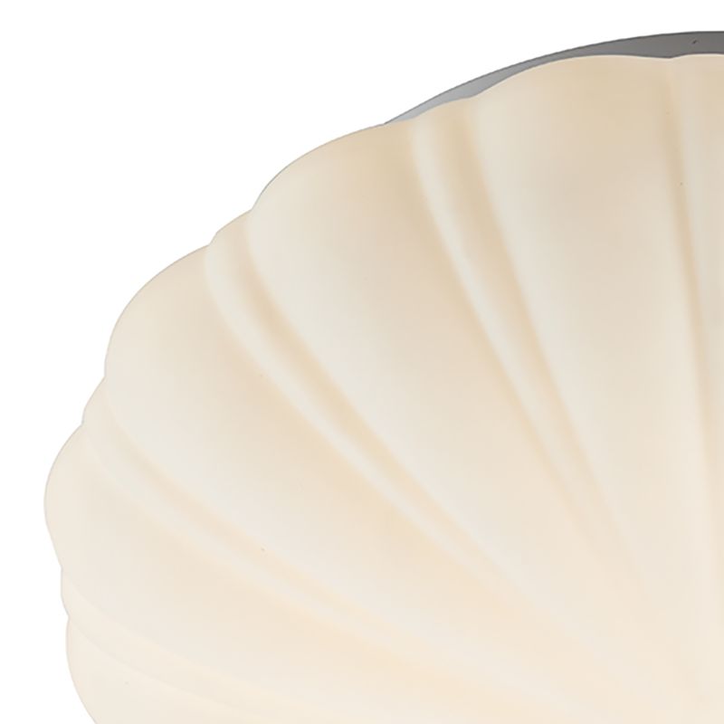 Dar-CAF502 - Cafe - Bathroom Flush with Scalloped Opal Glass IP44