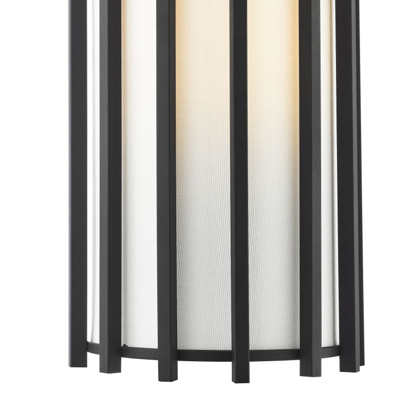 Dar-CAG0722 - Cagliari - Matt Black Wall Lamp with Ivory Linen Shade