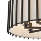 Dar-CAG0822 - Cagliari - Matt Black 8 Light Pendant with Ivory Linen Shade