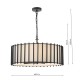 Dar-CAG0822 - Cagliari - Matt Black 8 Light Pendant with Ivory Linen Shade