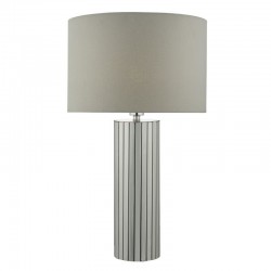 Cassandra - Polished Chrome Table Lamp with Grey Shade Cassandra - Polished Chrome Table Lamp with Grey Shade