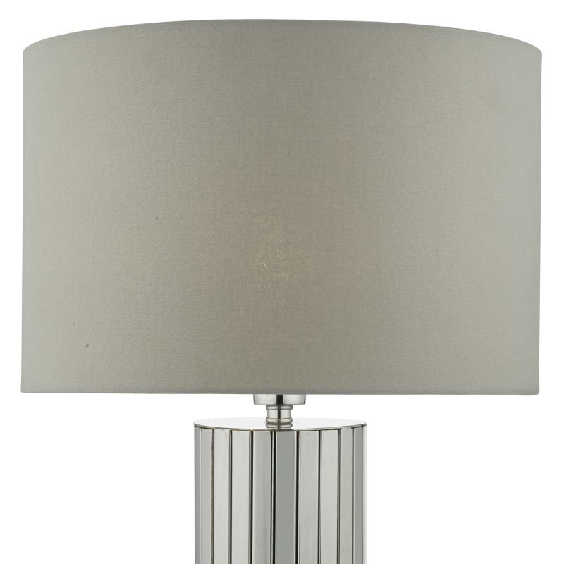 Dar-CAS4250 - Cassandra - Grey Shade with Polished Chrome Table Lamp