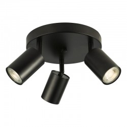 Cawley - Matt Black 3 Spotlights