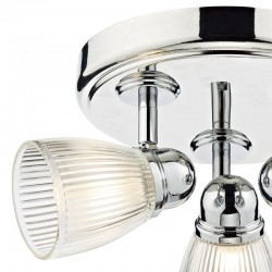 Cedric - Bathroom Chrome 3 Light Spotlights with Ribbed Glasses Cedric - Bathroom Chrome 3 Light Spotlights with Ribbed Glasses