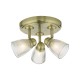 Dar-CED7675 - Cedric - Ribbed Glass & Antique Brass 3 Spotlights