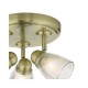 Dar-CED7675 - Cedric - Ribbed Glass & Antique Brass 3 Spotlights