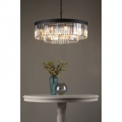 Celeus - Anthracite 8 Light Chandelier with Crystal Celeus - Anthracite 8 Light Chandelier with Crystal