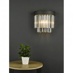 Celeus - Anthracite 2 Light Wall Lamp with Crystal Celeus - Anthracite 2 Light Wall Lamp with Crystal