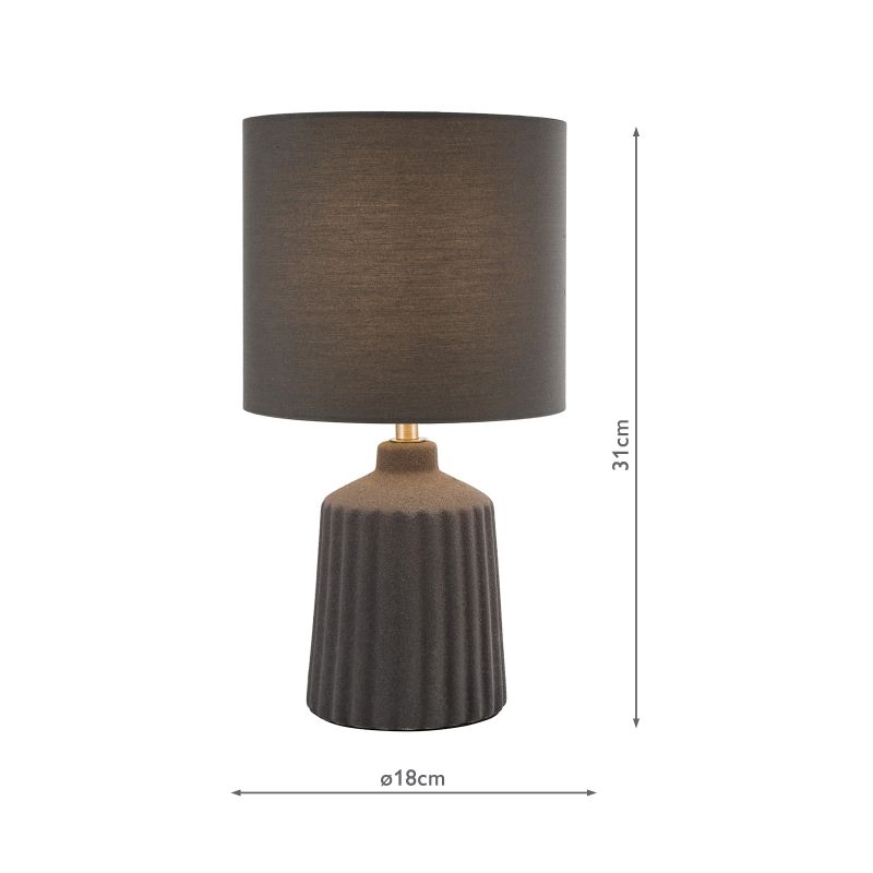 Dar_Vol3-CHL4139 - Chloris - Grey Small Table Lamp with Grey Cotton Shade