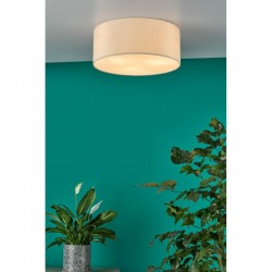 Cierro - Taupe Fabric 3 Light Ceiling Lamp with Diffuser - ∅ 40 Cierro - Taupe Fabric 3 Light Ceiling Lamp with Diffuser - ∅ 40
