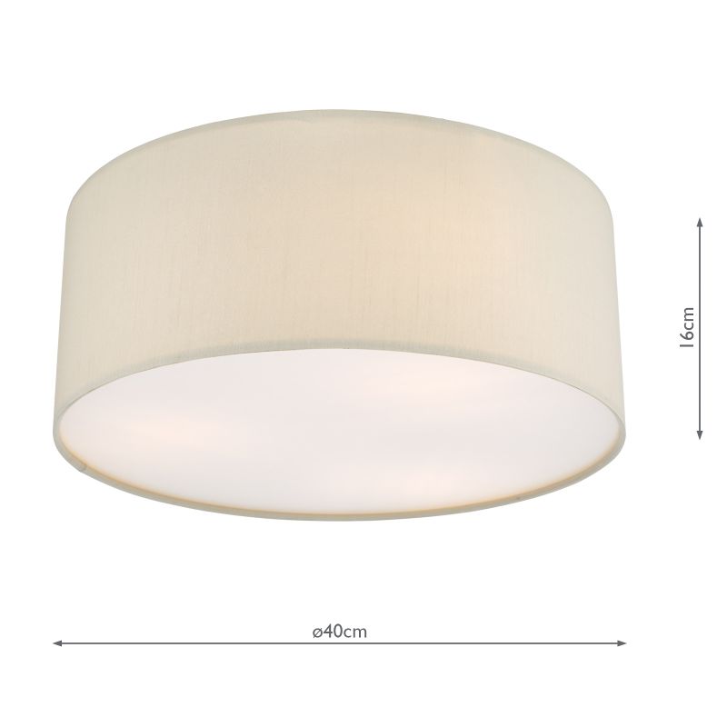 Dar-CIE5201 - Cierro - Taupe Fabric with Diffuser 3 Light Ceiling Lamp - ∅ 40