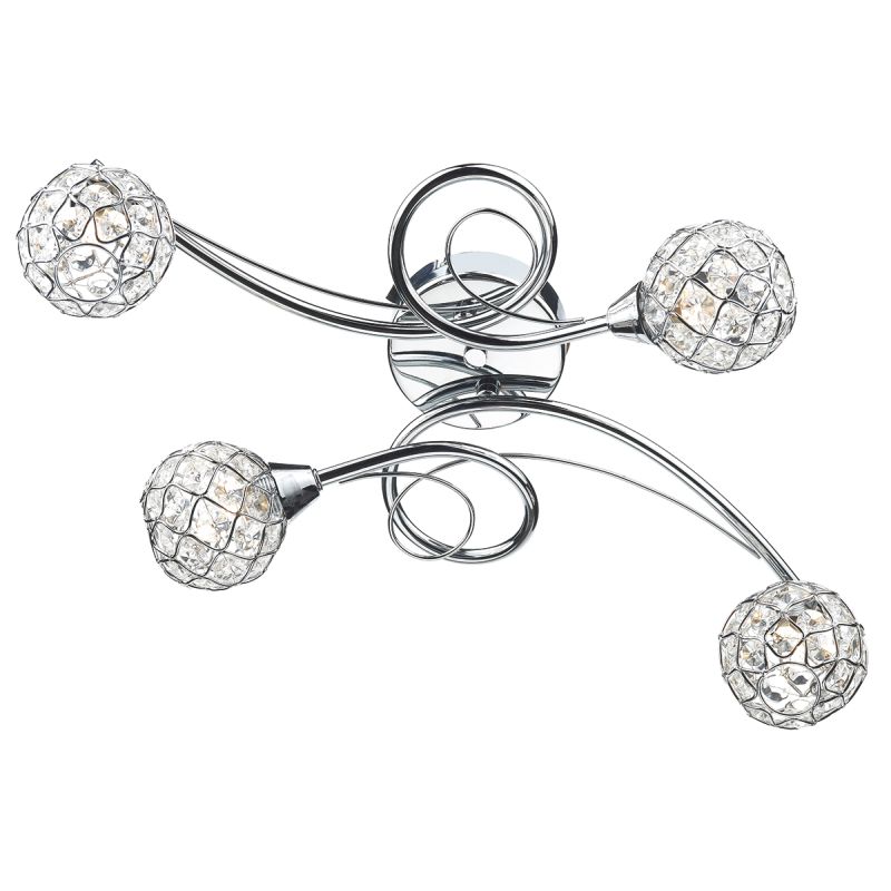 Ceiling Lights - Circa - Decorative Glass Disc with Chrome 4 Light Centre Fitting Dar-CIR0450 - Circa - Decorative Glass Disc with Chrome 4 Light Centre Fitting