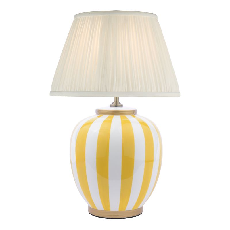 Dar-CIR4226 - Circus - Base Only - Yellow & White Ceramic Table Lamp