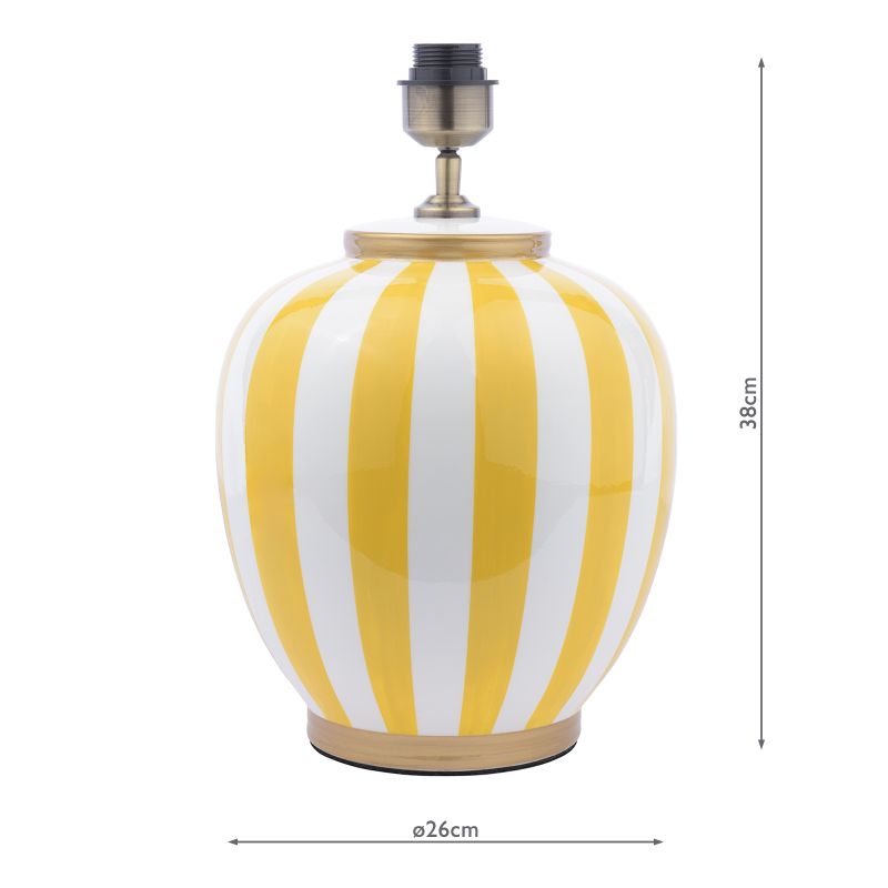 Dar-CIR4226 - Circus - Base Only - Yellow & White Ceramic Table Lamp