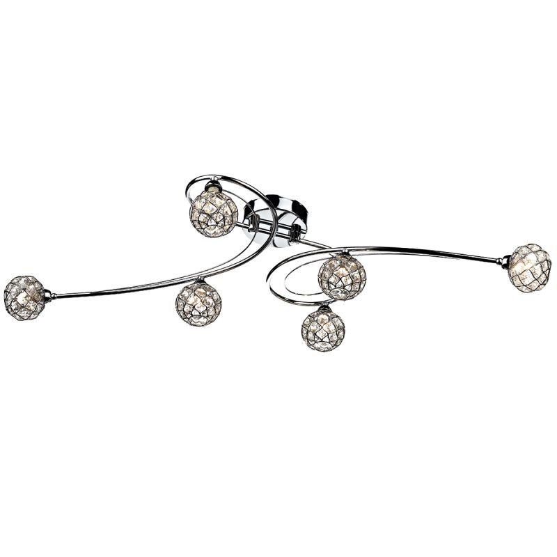 Ceiling Lights - Circa - Decorative Glass Disc with Chrome 6 Light Centre Fitting Dar-CIR6450 - Circa - Decorative Glass Disc with Chrome 6 Light Centre Fitting